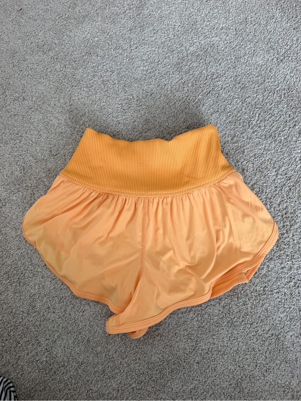 FP Movement by Free People Ribbed-Waist Athletic Shorts in Peachy Orange